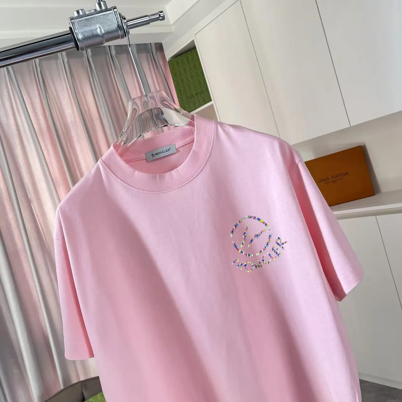 Moncle* 2025 New Arrival logo 300 t Same Style Size：S M L XL XXL ：Black White Pink Blue Gray